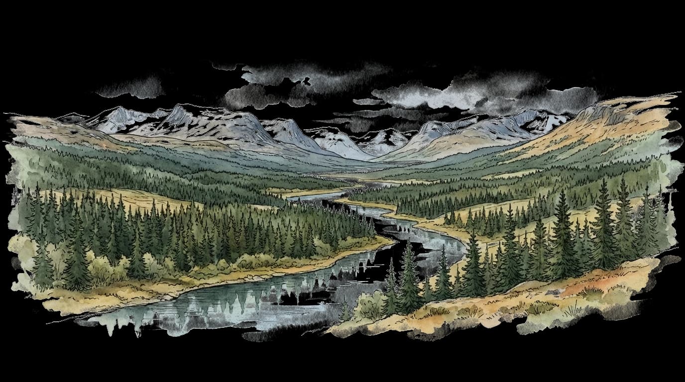 Landscape illustration of Innlandet