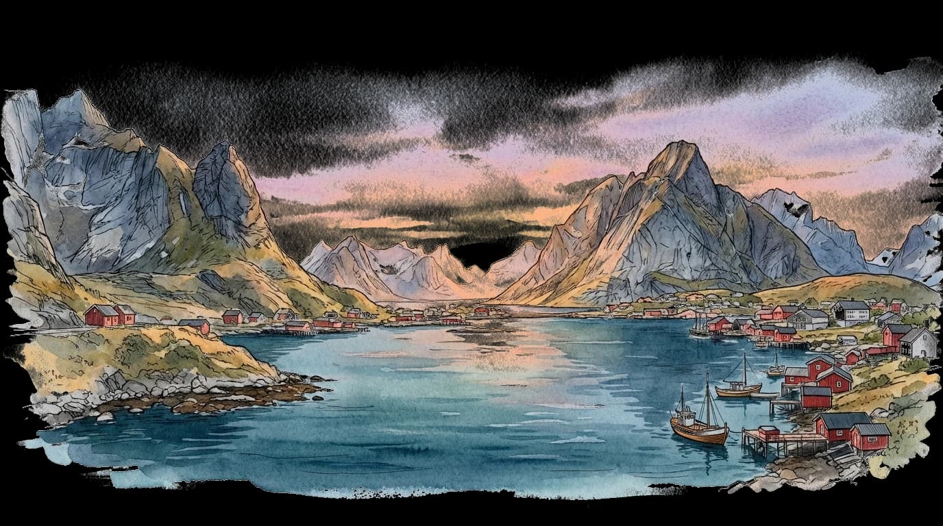 Landskapsillustrasjon for Nordland