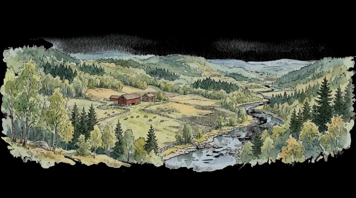 Landscape illustration of Viken