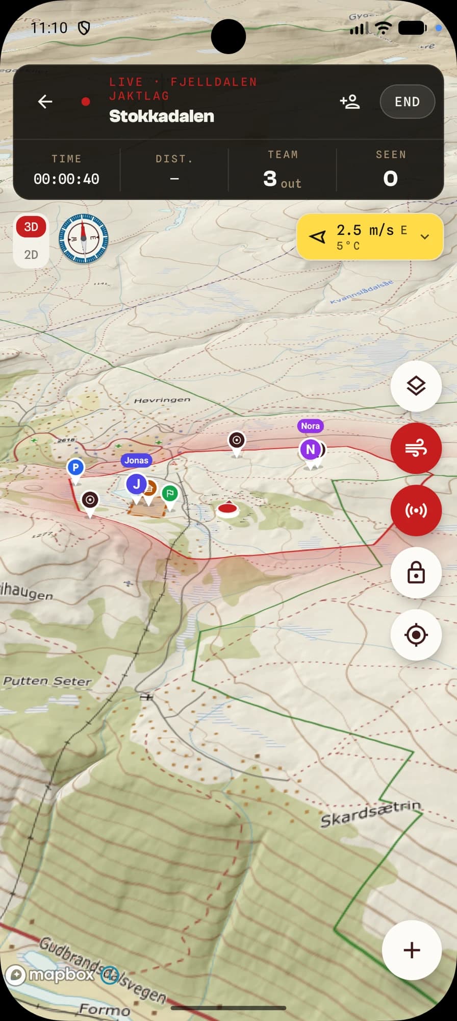 The day live in the app, with the syndicate on the map