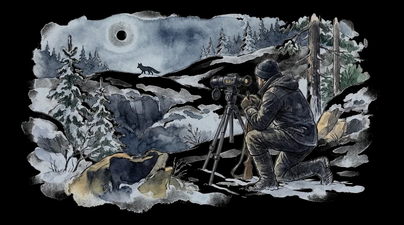Illustration of Night and thermal hunting