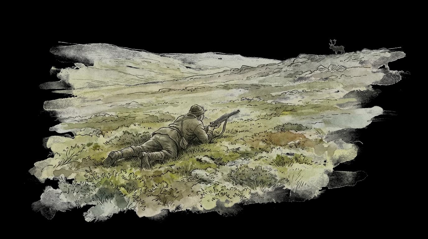 Illustration of Wild reindeer hunting
